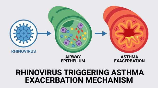 Rhinovirus Infection Triggering Asthma Exacerbation Mechanism