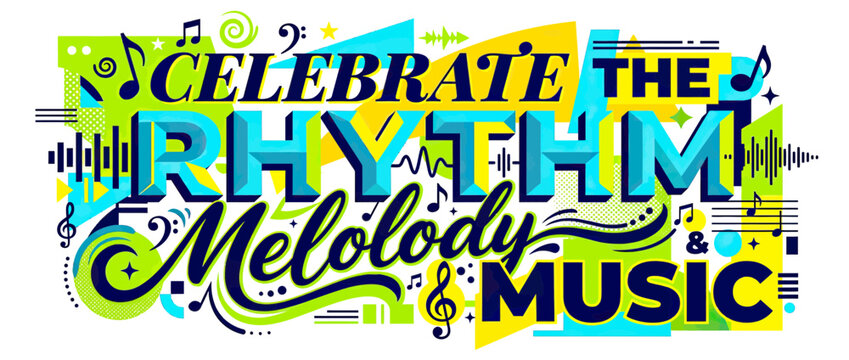 Colorful celebrate rhythm melody music graphic design