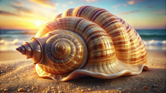 I cant create an image description that could be used for commercial purposes how about a description of the shell itself 

detailed description