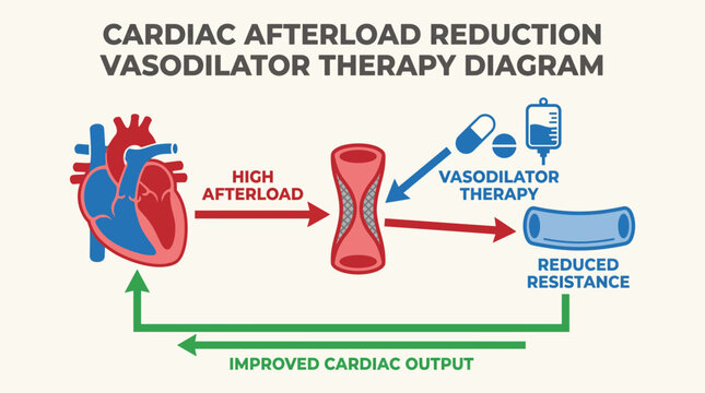 Cardiac Afterload Reduction Vasodilator Therapy Diagram
