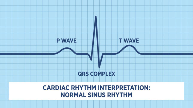 Cardiac Rhythm Strip Interpretation ECG Waveform Diagram