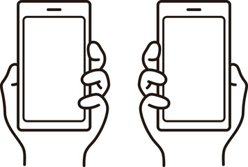 スマホを持つ手のイラスト  © デザインルームエム