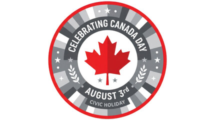 Obraz premium Canada Civic Holiday celebration badge isolated on transparent background