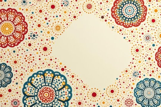 Abstract Floral Dot Pattern Background with Central Space for Text or Image