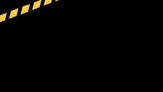 Yellow caution tape border on black background, crime scene investigation line backdrop with copy space for vector presentation.
