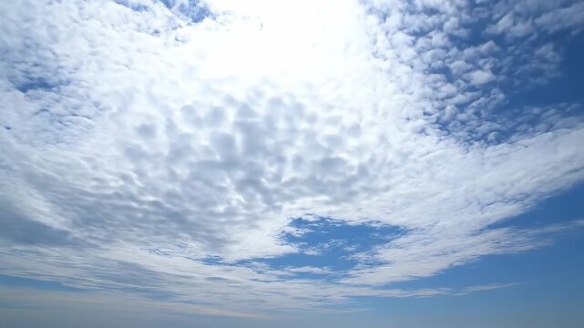 White clouds under a clear sky, blue sky and white clouds time lapse photography