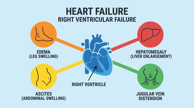 Heart Failure Right Ventricular Failure Symptoms Diagram