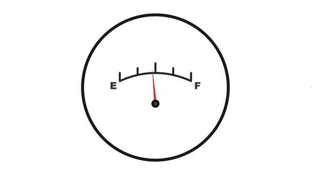 Fuel Gauge Indicator Showing Low Fuel Level.