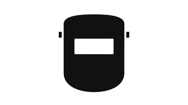 Simple Black Silhouette of a Welding Mask Icon.