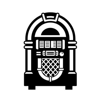 Solid Black Jukebox Silhouette Graphic Symbol