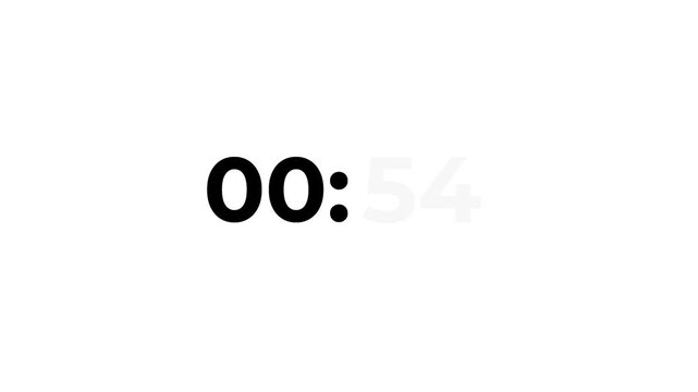 60 second countdown timer with bounce animation on white background.