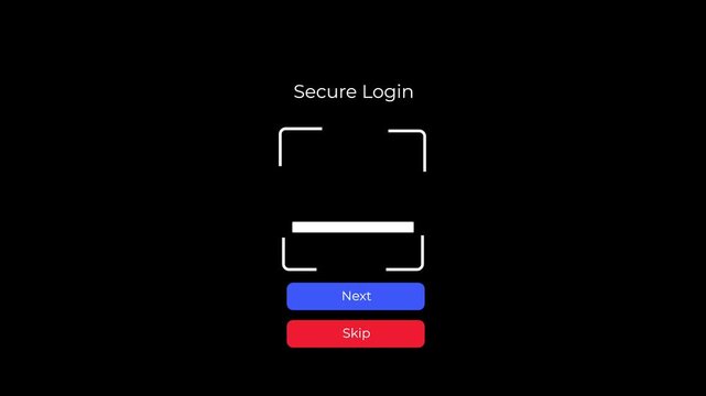 secure login verification with scan animation success checkmark ui.