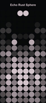 Echo Rust Sphere abstract vector pattern, minimalist geometric circle composition on black background, modern dot art illustration