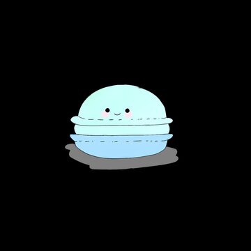 cute kawai macaroon character with smiling face 