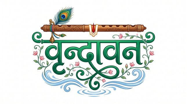Vrindavan Uttar Pradesh Tourism Hindi Typography Vector
By pritam barman