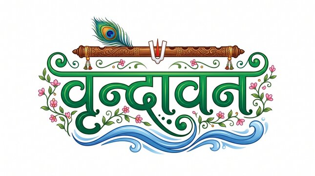 Vrindavan Uttar Pradesh Tourism Hindi Typography Vector
By pritam barman