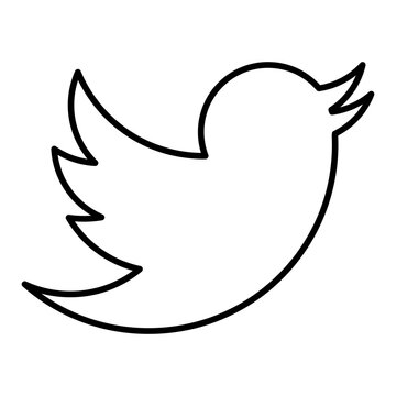 twitter bird logo line icon with editable stroke