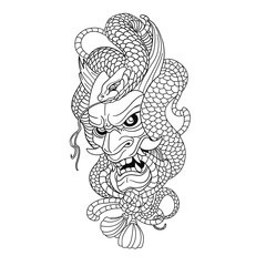 Fototapeta premium Tattoo japan character vector illustration
