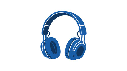 Naklejka premium Modern Blue Wireless Headphones for Audio and Music Listening