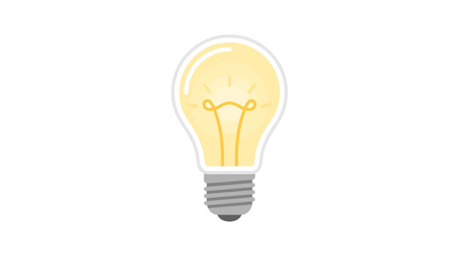 Illuminated light bulb represents a bright idea