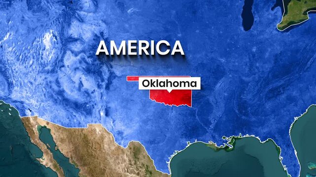 Oklahoma State Highlighted on USA Country Map Animation