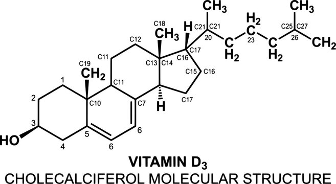 Vitamin d3 cholecalciferol molecular structure diagram
