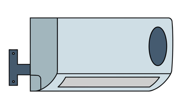 Modern wall mounted ductless mini split air conditioner unit isolated on white background HVAC system concept