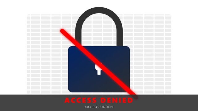 Access Denied 403 Forbidden Screen with Padlock Icon Representing Cyber Security and Data Protection