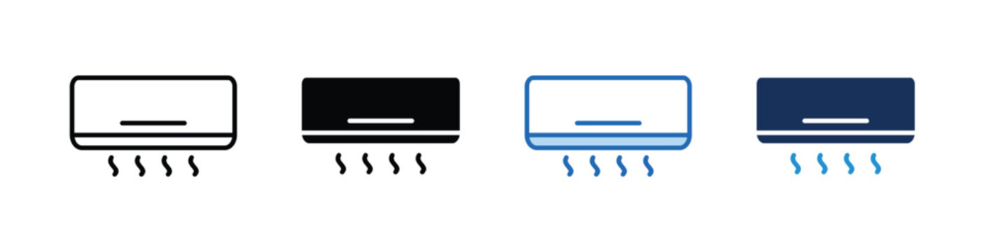 Air Conditioner  Icon Collection With Multiple Styles
