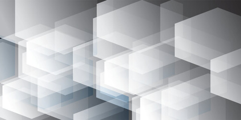 Fototapeta premium Abstract geometric white and gray with space modern design on Light gray background, vector illustration