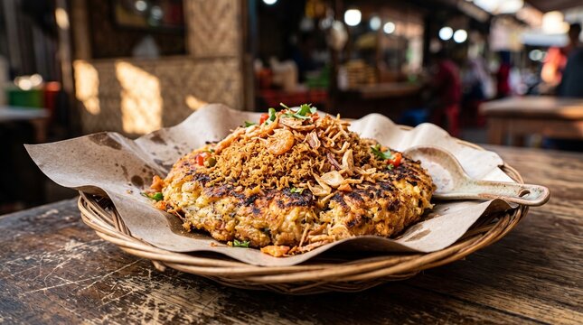 Authentic Betawi Kerak Telor Spicy Rice Omelette Street Food Jakarta