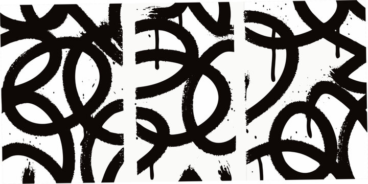 Black Ink Spray Paint Text Pattern On White Background
