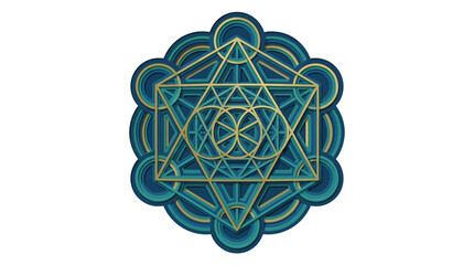 Fototapeta premium Sacred Geometry Metatron Cube Mandala Pattern
