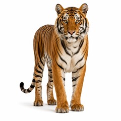 Obraz premium tiger standing isolated on pure white background