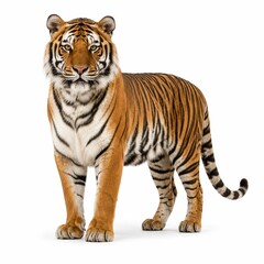 Obraz premium tiger standing isolated on pure white background