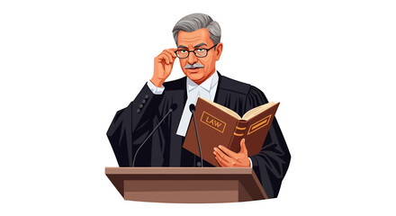 Indian Male Judge Holding Brown Law Book