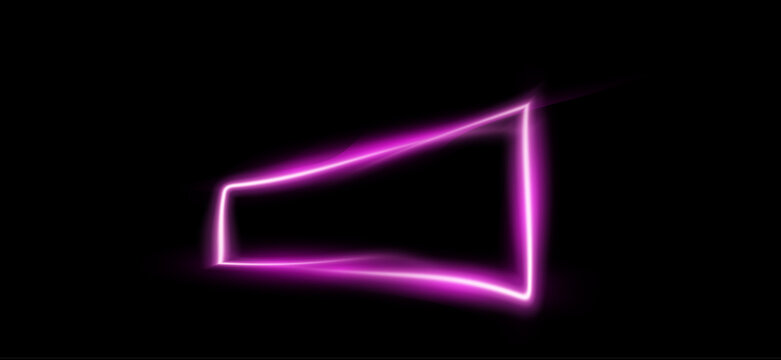 3D isometric neon pink glowing rectangle border frame asset for twitch streaming