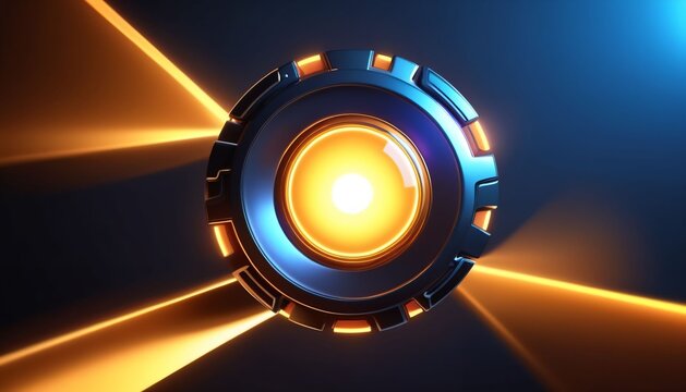 Glowing futuristic energy reactor core