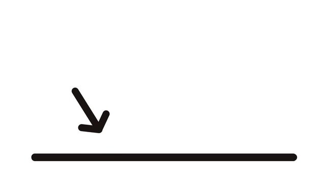 The arrow flies onto the platform, hits and bounces off, flying away at almost the same angle as the reflected beam of light.