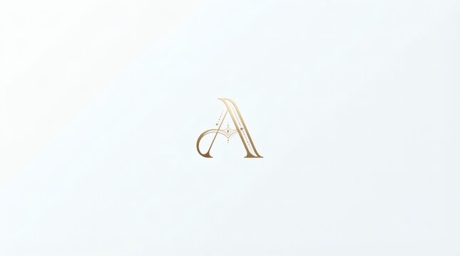 Elegant luxury gold letter A monogram logo template isolated on white background.