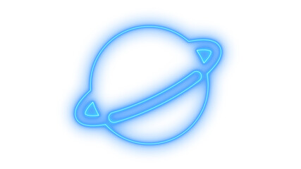 Glowing neon planet saturn icon isolated on transparent background. Space exploration graphic. Astronomical orbit symbol. Cosmic sign. Universe © mominulim