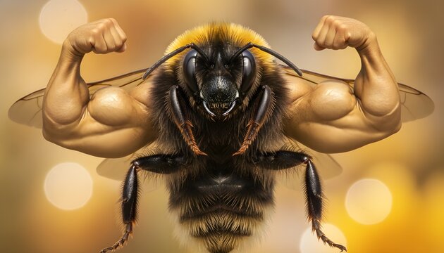 Bee Bodybuilder Pose