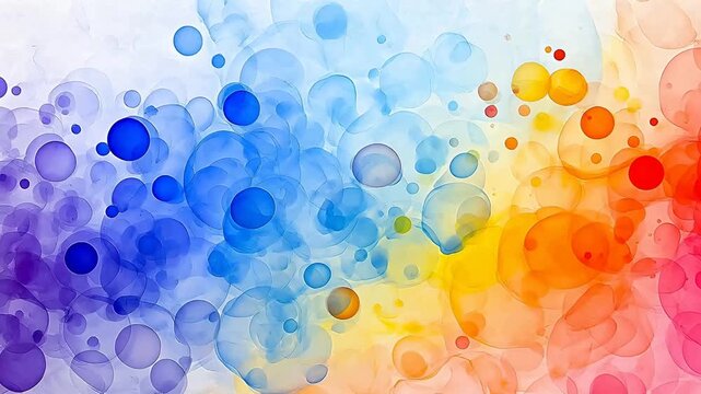 Digital retro watercolor dots abstract background