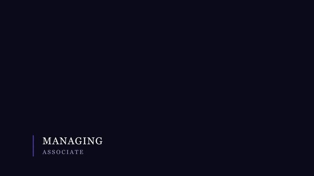 Managing associate lower third title card for corporate business presentations animation 4k