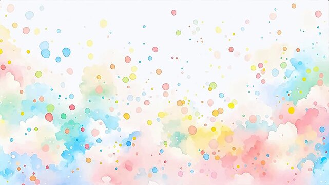 Digital retro watercolor dots abstract background