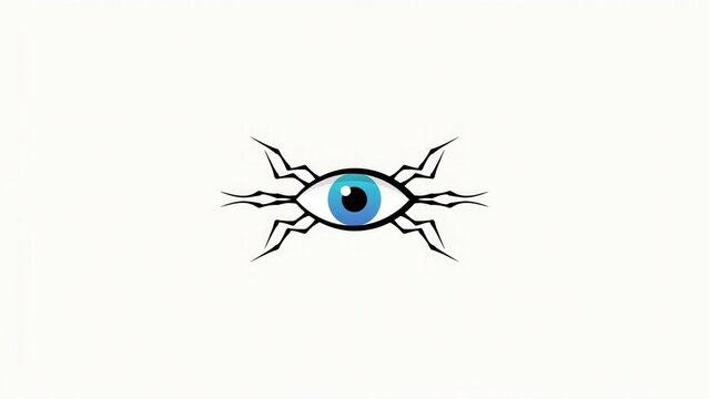 Tribal eye design symbolic illustration for body art or spiritual graphics