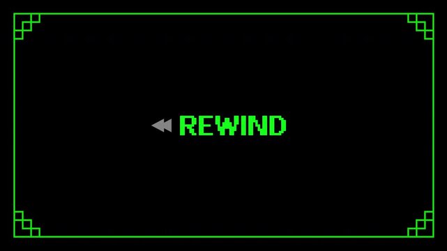 4K Animated VHS Tape Rewind Screen