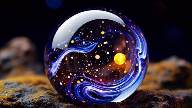 Digital galactic space marble abstract background