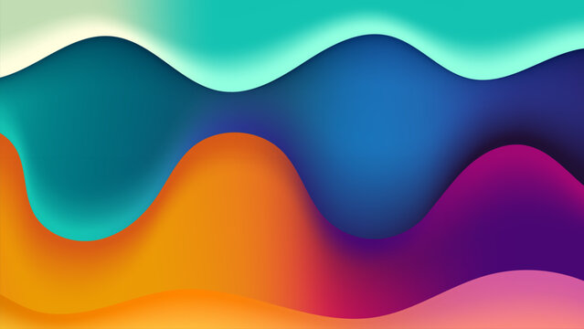 Colorful Abstract Fluid Wave Background with Vibrant Layered Gradient Shapes