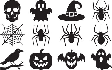 Fototapeta premium Helloween Vector Silhouette Set